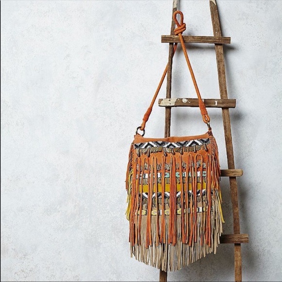 Free People Handbags - Free People Sundown Aztec Suede Fringe Purse